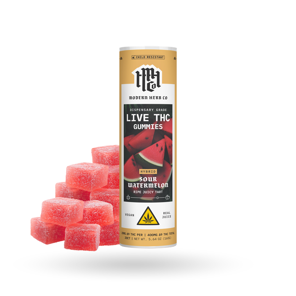 Live Resin D9 THC Gummies | Sour Watermelon (Hybrid)